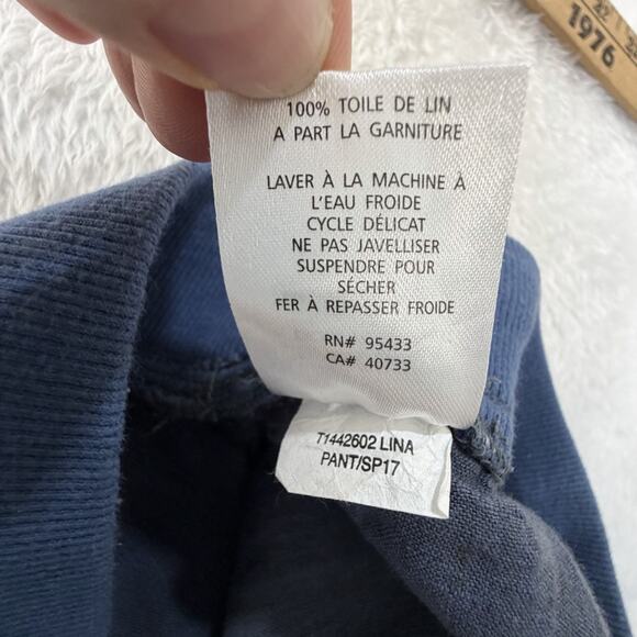 Toad & Co Lina Pant 100% Linen Ruched Jogger Pull On Blue Natural Fibers Pockets - Picture 12 of 15